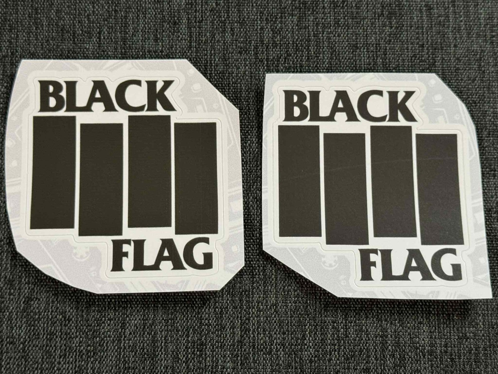 Lot (2) BLACK FLAG 2 1/4" x 2 3/8" Punk Logo Stickers FAST! FREE! Henry Rollins