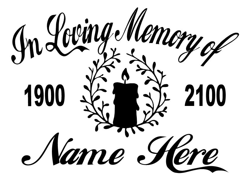 In Loving Memory Decal Custom Candle Light Car Vinyl Sticker Eternal Flame |