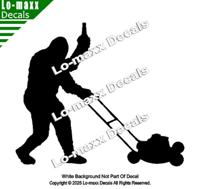 Sasquatch Lawn King: Beer and Blades Lawn Care Edition Die-Cut Vinyl Decal