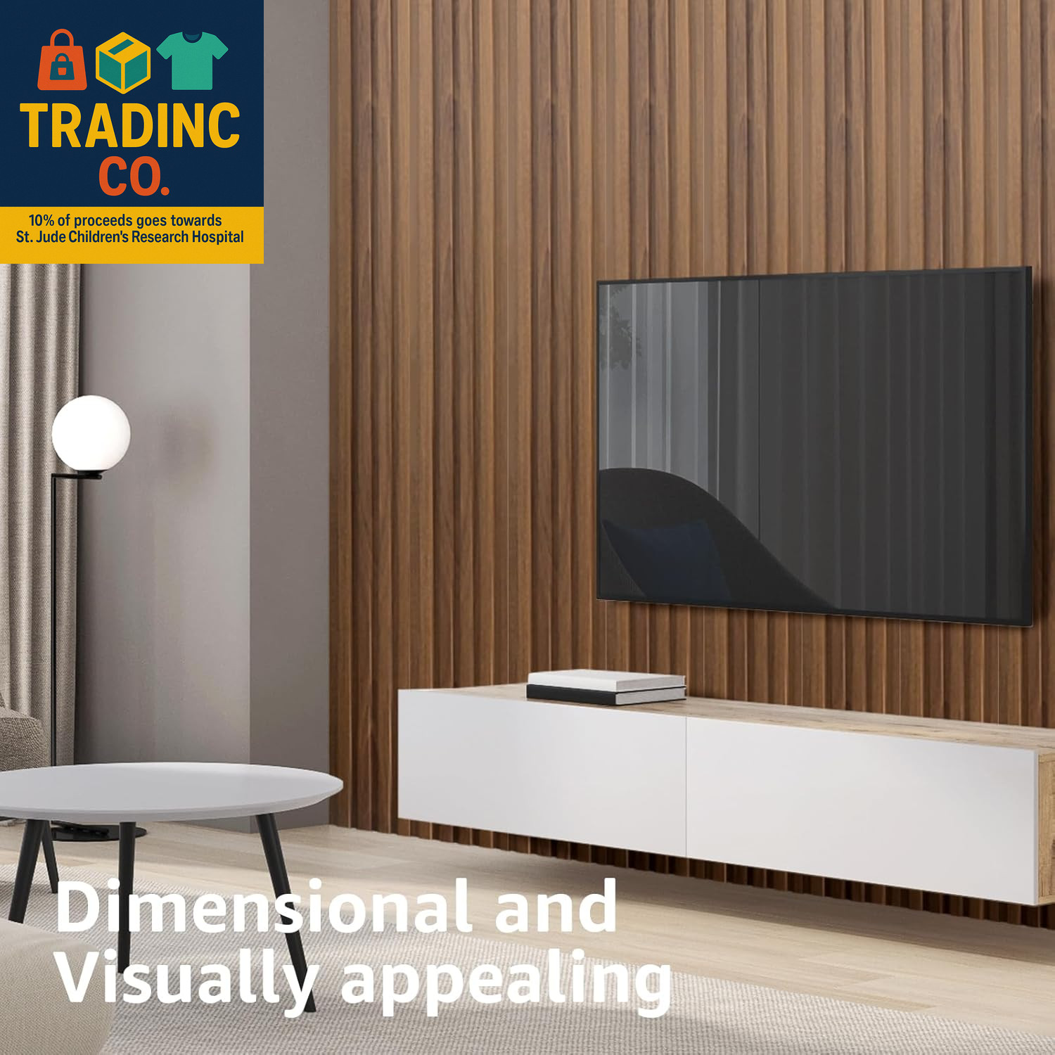 Slat Wall Panels, WPC Soundproof 3D Wall Paneling for Interior Wall Decor, TV Ba