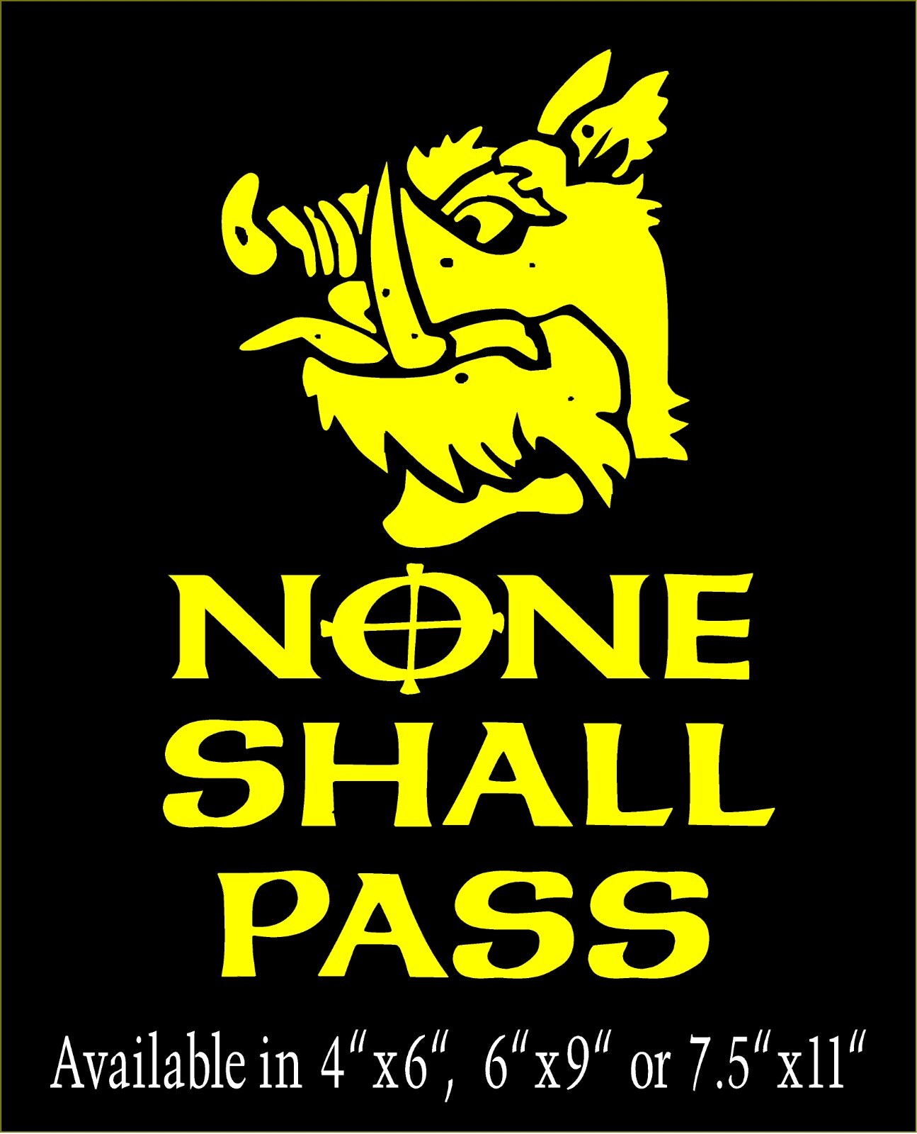 None Shall Pass Decal with Coat of Arms Monty Python window funny vinyl sticker