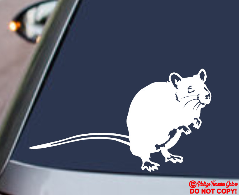 RAT Vinyl Decal Sticker Car Window Wall Bumper MOUSE SEWER ANIMAL PET RODENT JDM