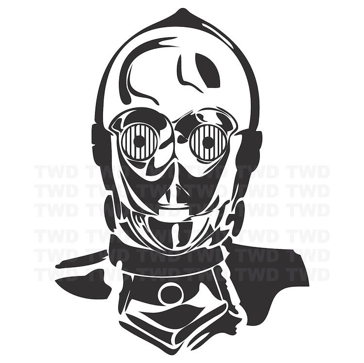 C3PO Droid Wall Decal Star Wars Wallpaper Mural Vinyl The Last Jedi Design, g86