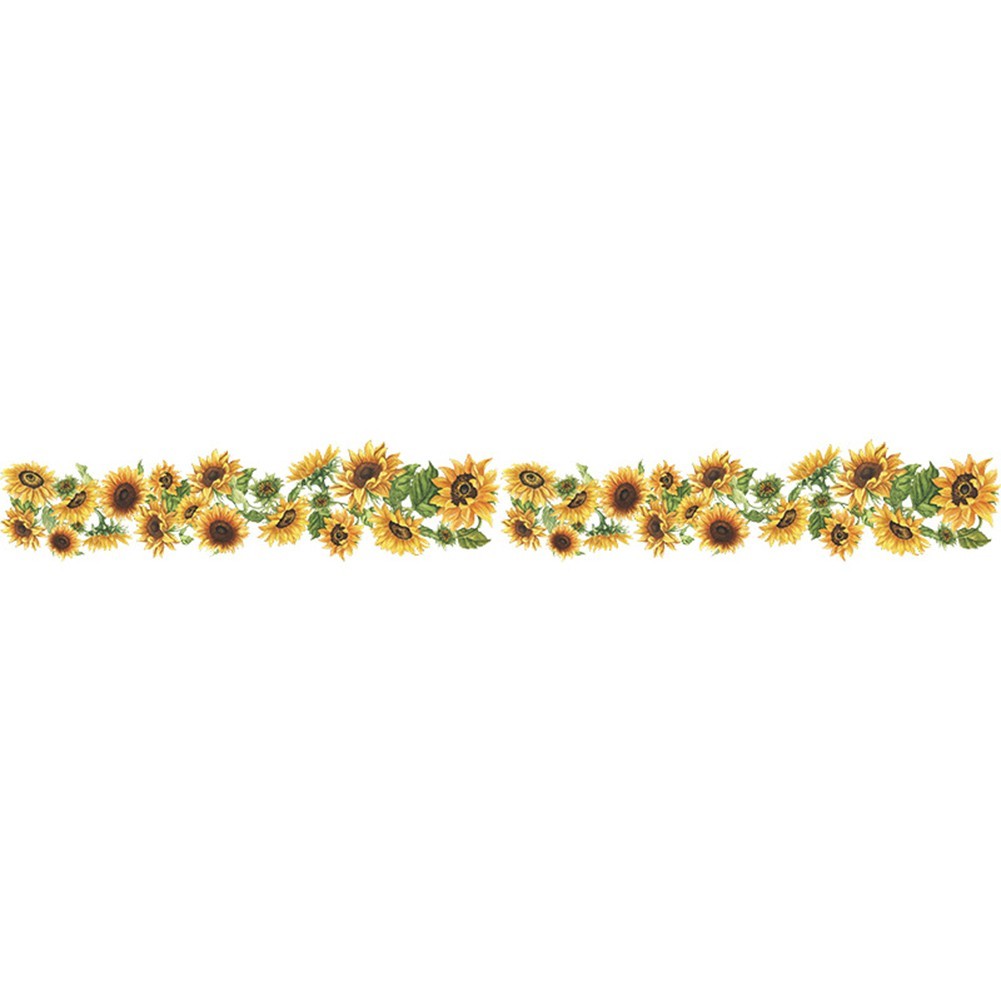 Wall Sticker Sunflower Edge Line 1 Set 5.5*44.8inch Matte Effect Removable