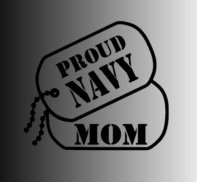 Proud NAVY Mom Dog Tags Die Cut Window Sticker Decal – Multiple Colors
