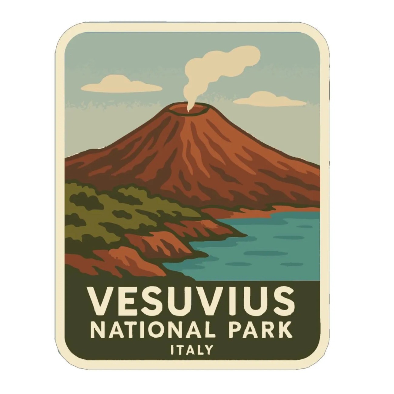 Vesuvius Italy Iron On Heat Transfer Vinyl HTV Die-Cut World National Parks