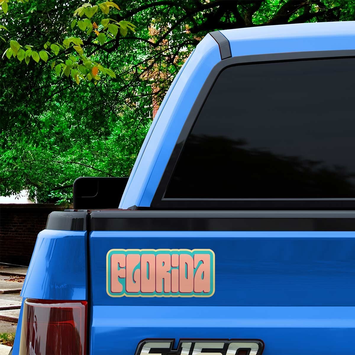 Bumper Sticker: Florida Retro Style Font, Retro FL, US State Souvenir