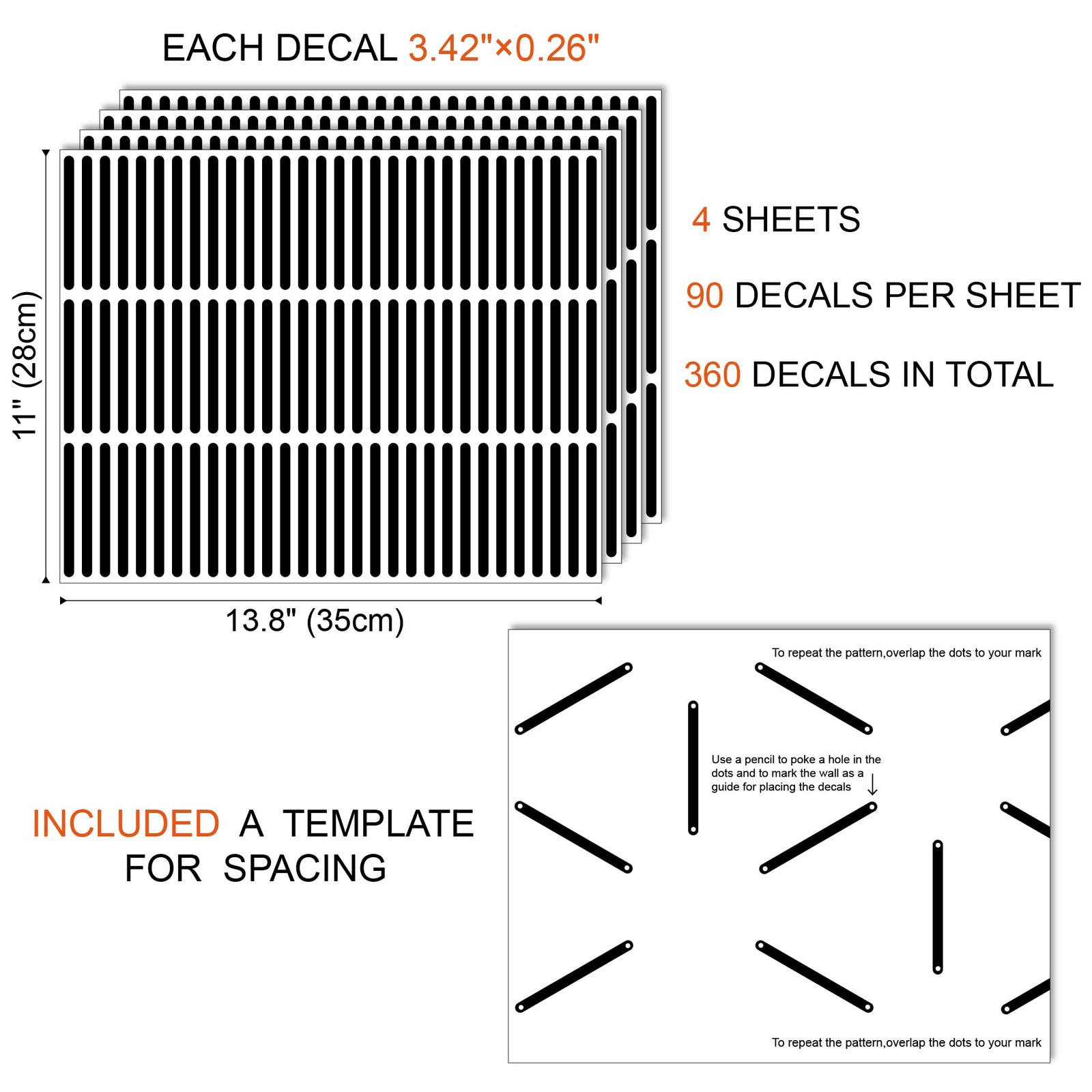 Black Hexagon Geometric Lines Wall Decals, 360pcs Peel and Stick Modern Wall …