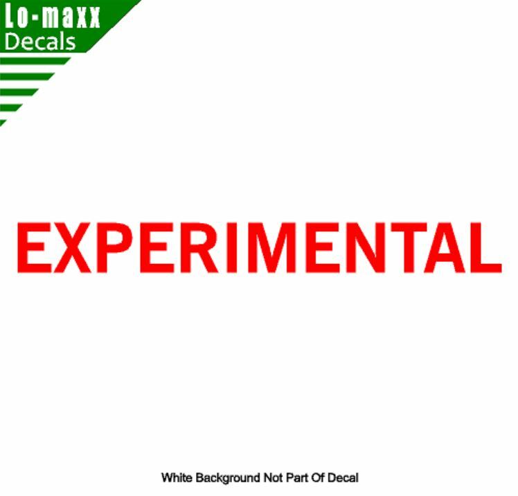 Experimental Aircraft Markings Aviation Superior Quality Die Cut Vinyl Decal