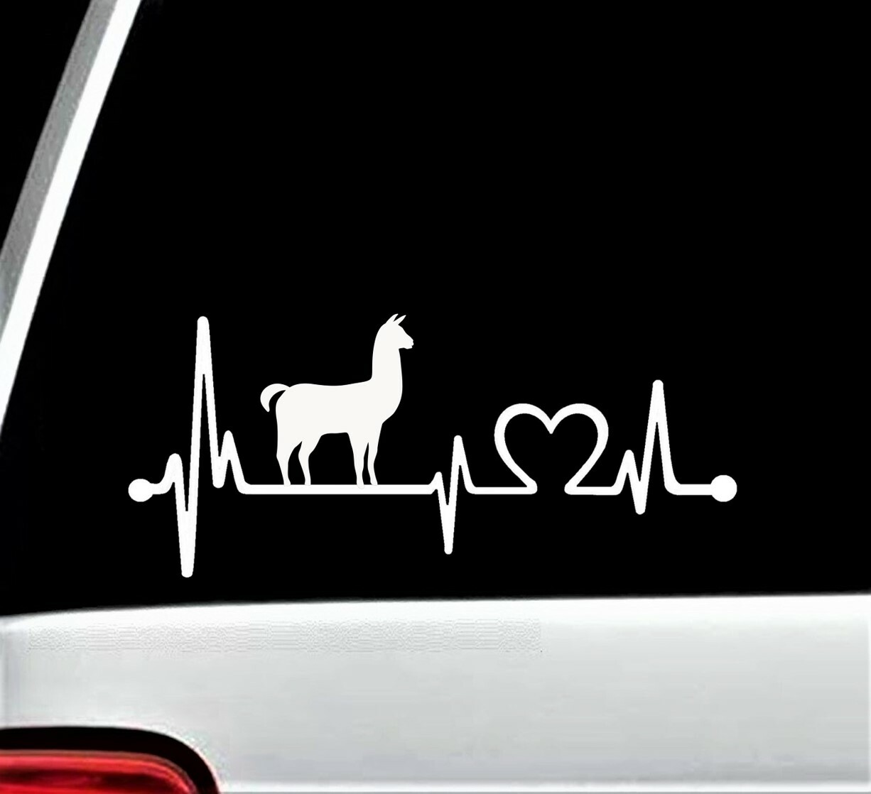 Llama Heartbeat Decal Sticker for Car Window Drama No Prob llama Probllama BG415