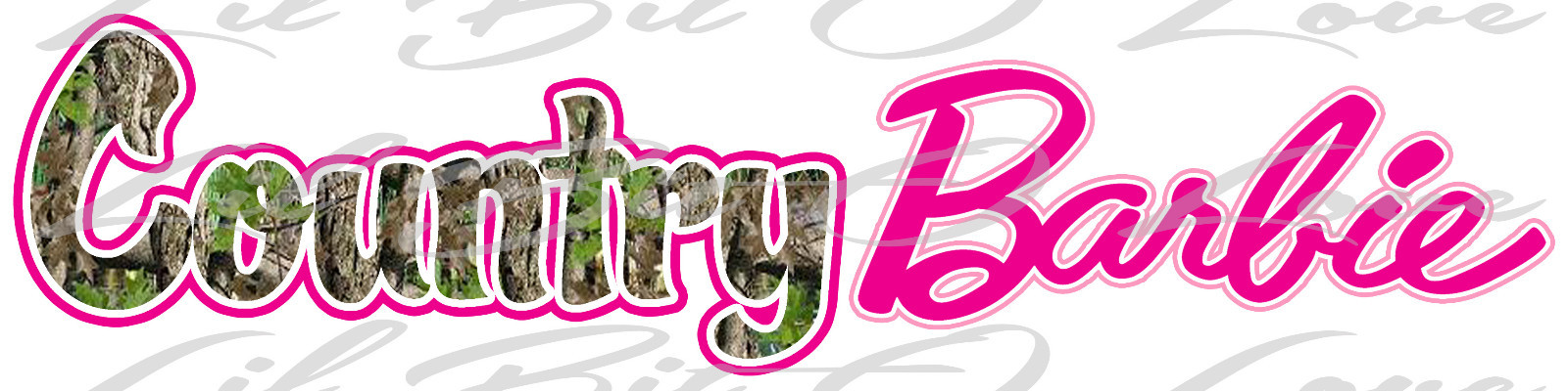 Country Barbie Camo & Hot Pink Vinyl Decal Sticker Car Auto Vehicle Camouflage