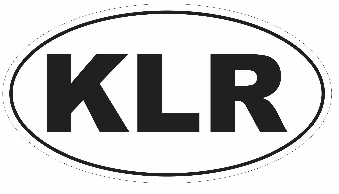 KLR Oval Bumper Sticker or Helmet Sticker D3040 Euro Oval