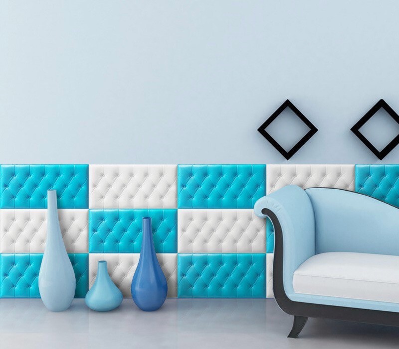 6 pcs 3D Solid Wall Sticker Children's Room Soft Wallpaper Self-Sticking