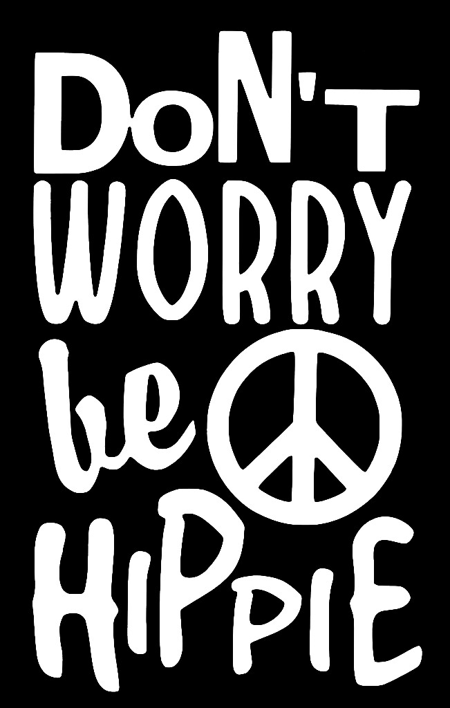 Don't Worry be Hippie Decal Sticker Yeti Cup Rock n Roll Grateful Dead