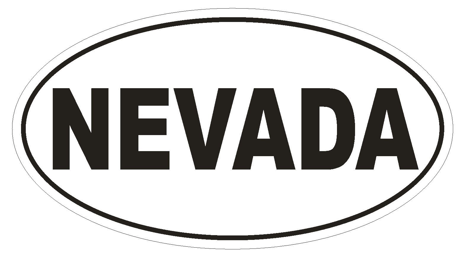 Nevada Oval Bumper Sticker or Helmet Sticker D2356 State Euro Oval