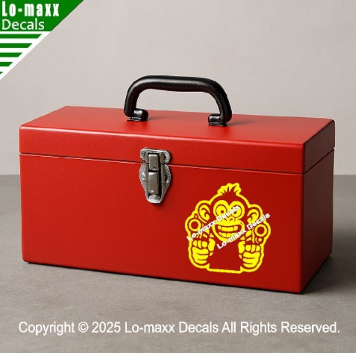 Monkey With Guns Die Cut Sticker Vinyl Decal For Car Fridge Locker Laptop