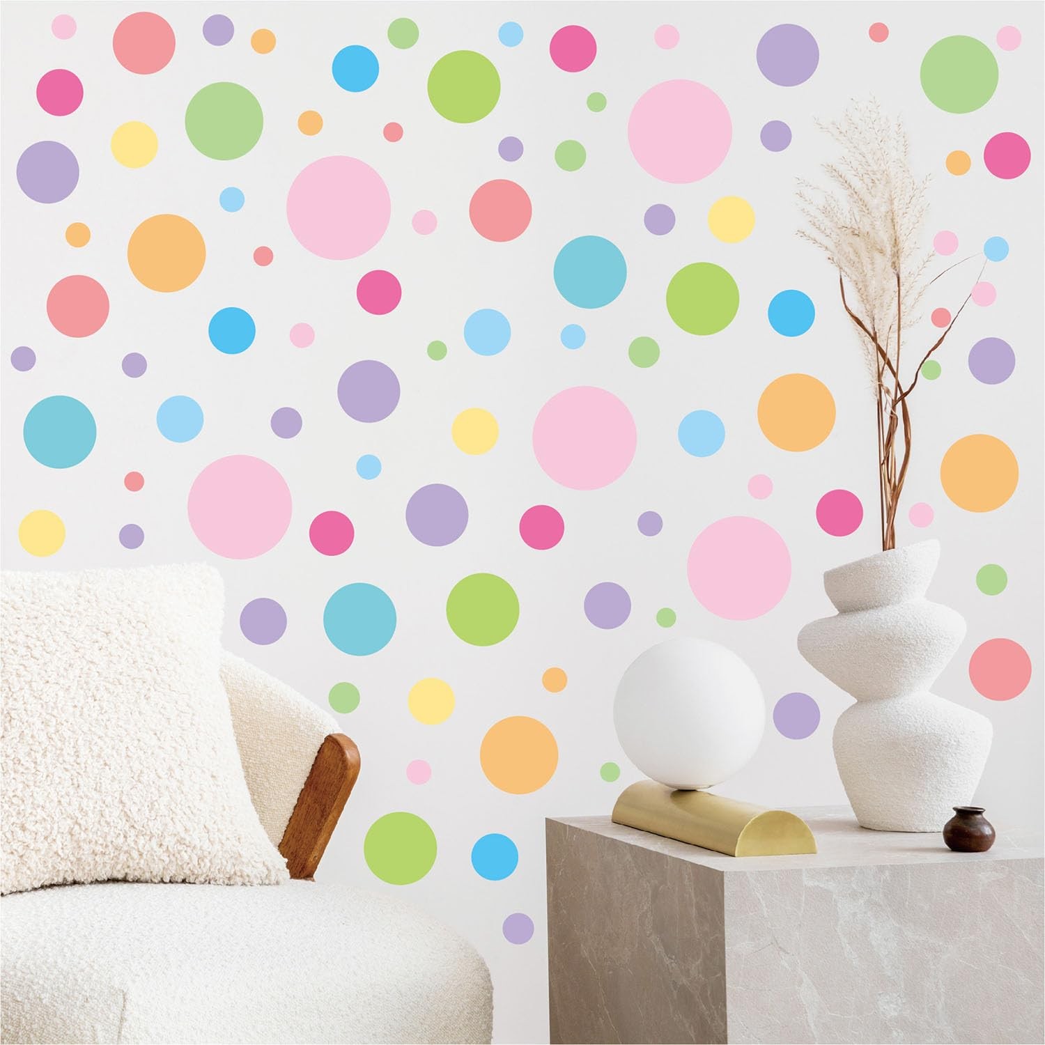 230 Pcs Colorful Polka Dot Wall Stickers, Vinyl Wall Decals Peel and Stick, 1…
