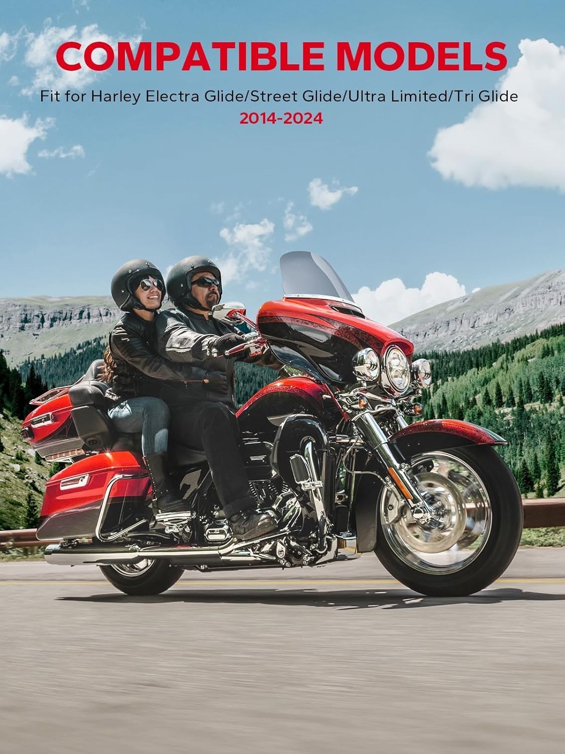 10 Wave Windshield Harley Davidson Touring Street Glide 2014-2023 Tint