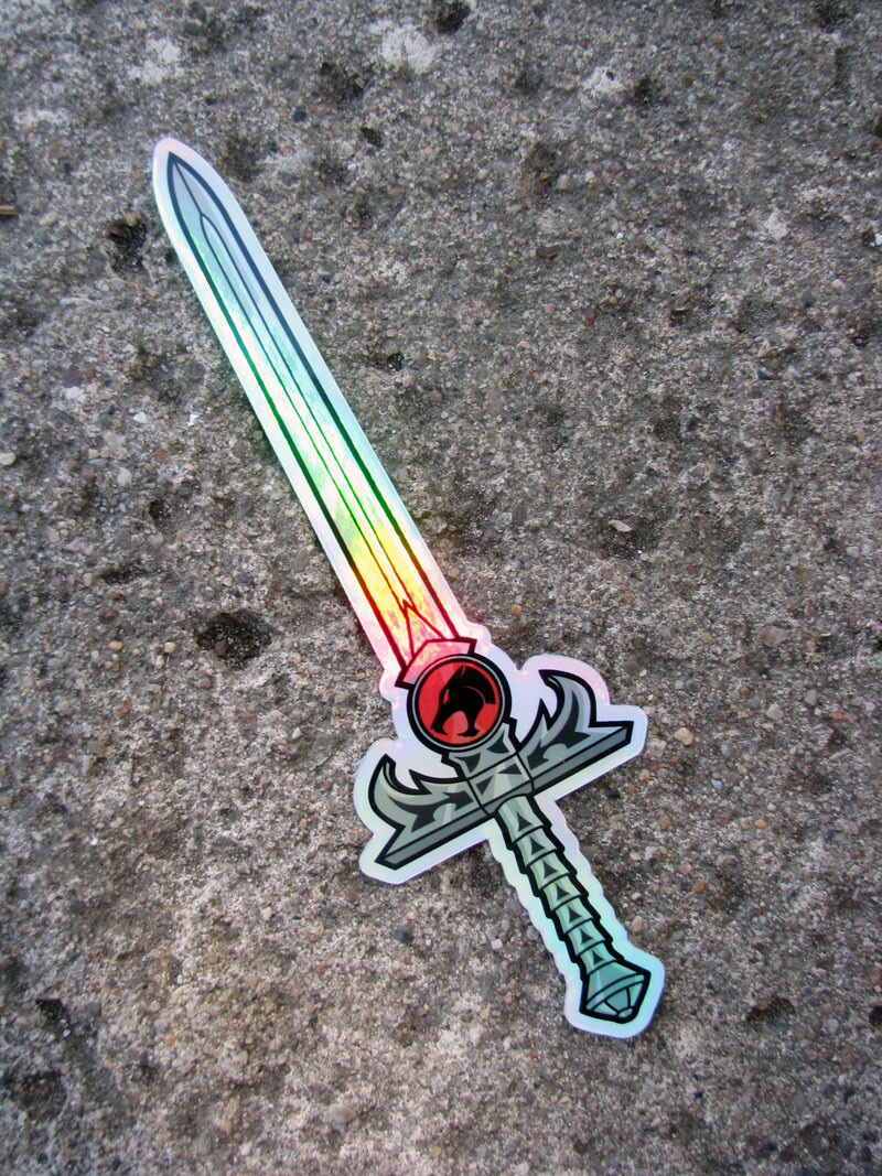 Holographic ThunderCats Sticker 6.75" Sword of Omens Metallic Lion-O Car Decal