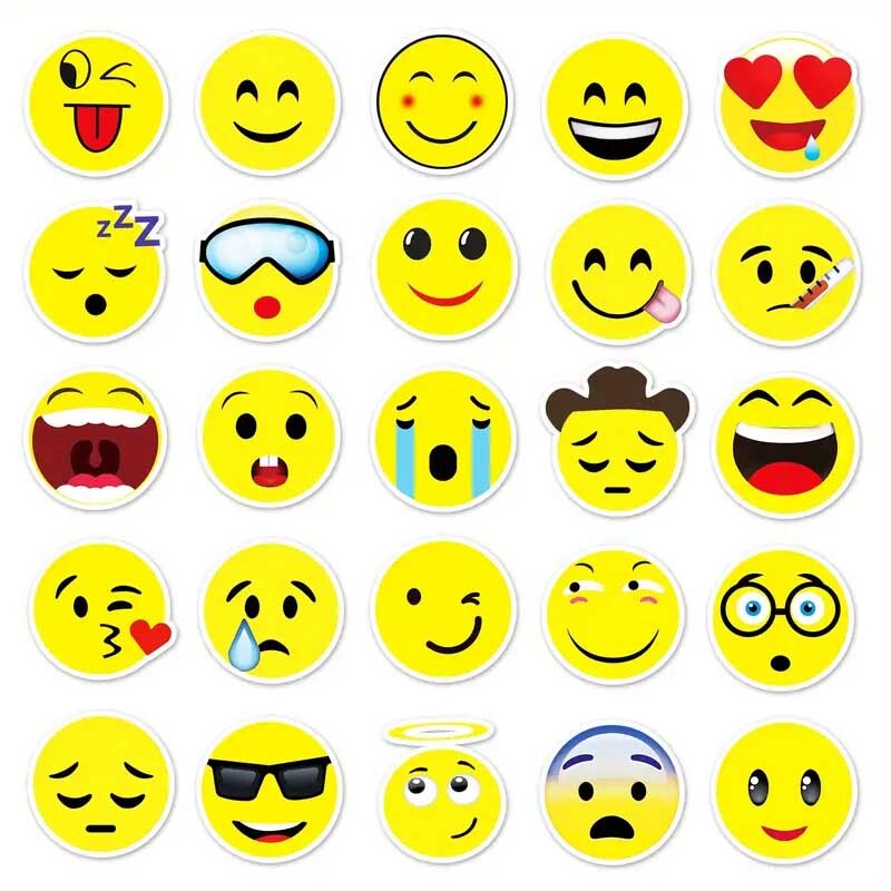 EMOJI Vinyl Stickers ~ HAPPY Sad CRYING Laughing MAD Faces ~ WATERPROOF Decals