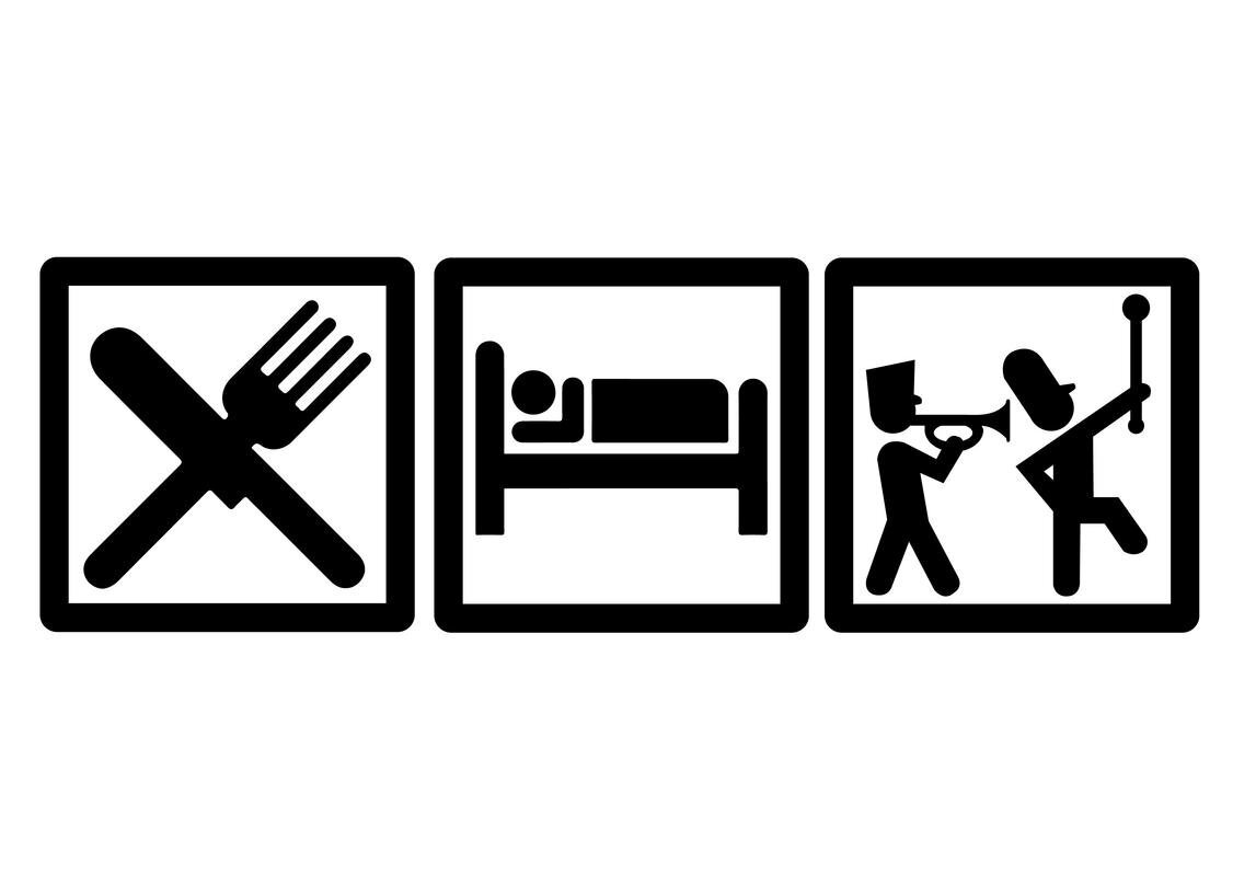 CMI DD858 Eat Sleep Band Decal Sticker | 7.5-Inches by 2.5-Inches | Premium