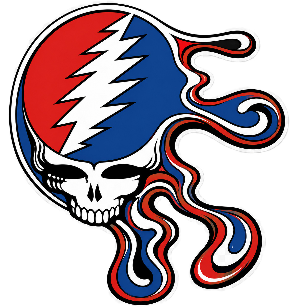 GRATEFUL DEAD – MELTING LOGO – RETRO – GD – MELTING – STICKER / DECAL