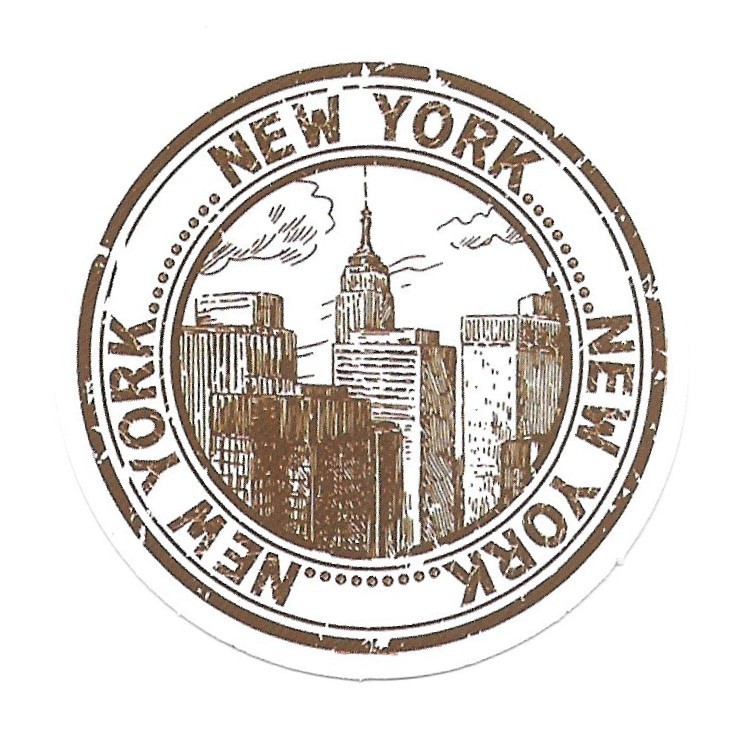 New York City Stamp Sticker Die Cut Vinyl Decal Postmark Travel Souvenir Vintage