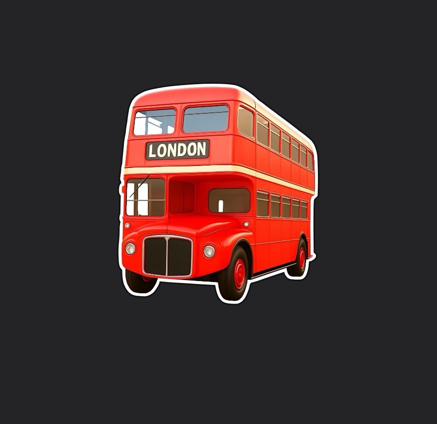 New 3” Tall London Double Decker Bus Vinyl Decal Sticker Mugs Waterproof Cups UK