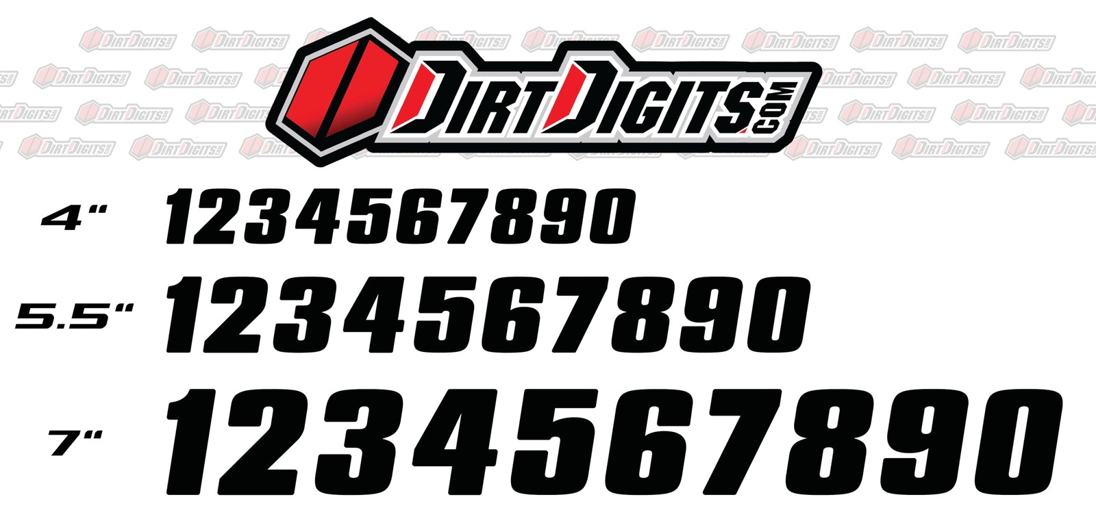 High Gloss Black Motorsport Number Stickers for Motocross PWC Racing 3 Pack