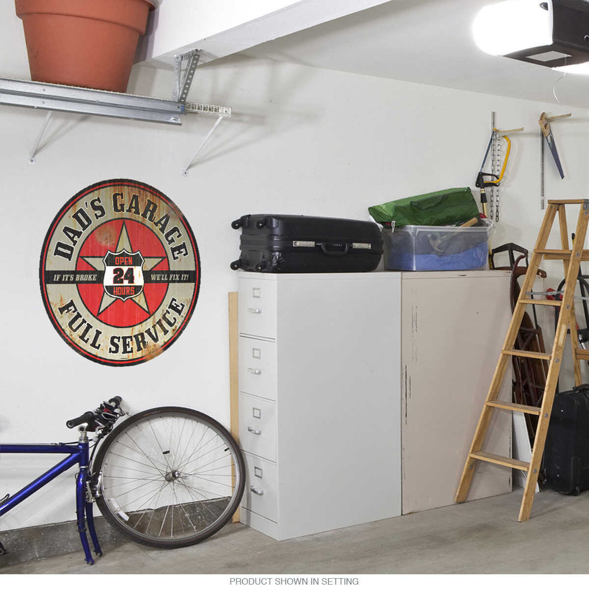 Dads Garage Service Distressed Wall Decal – Gas Station Decor
