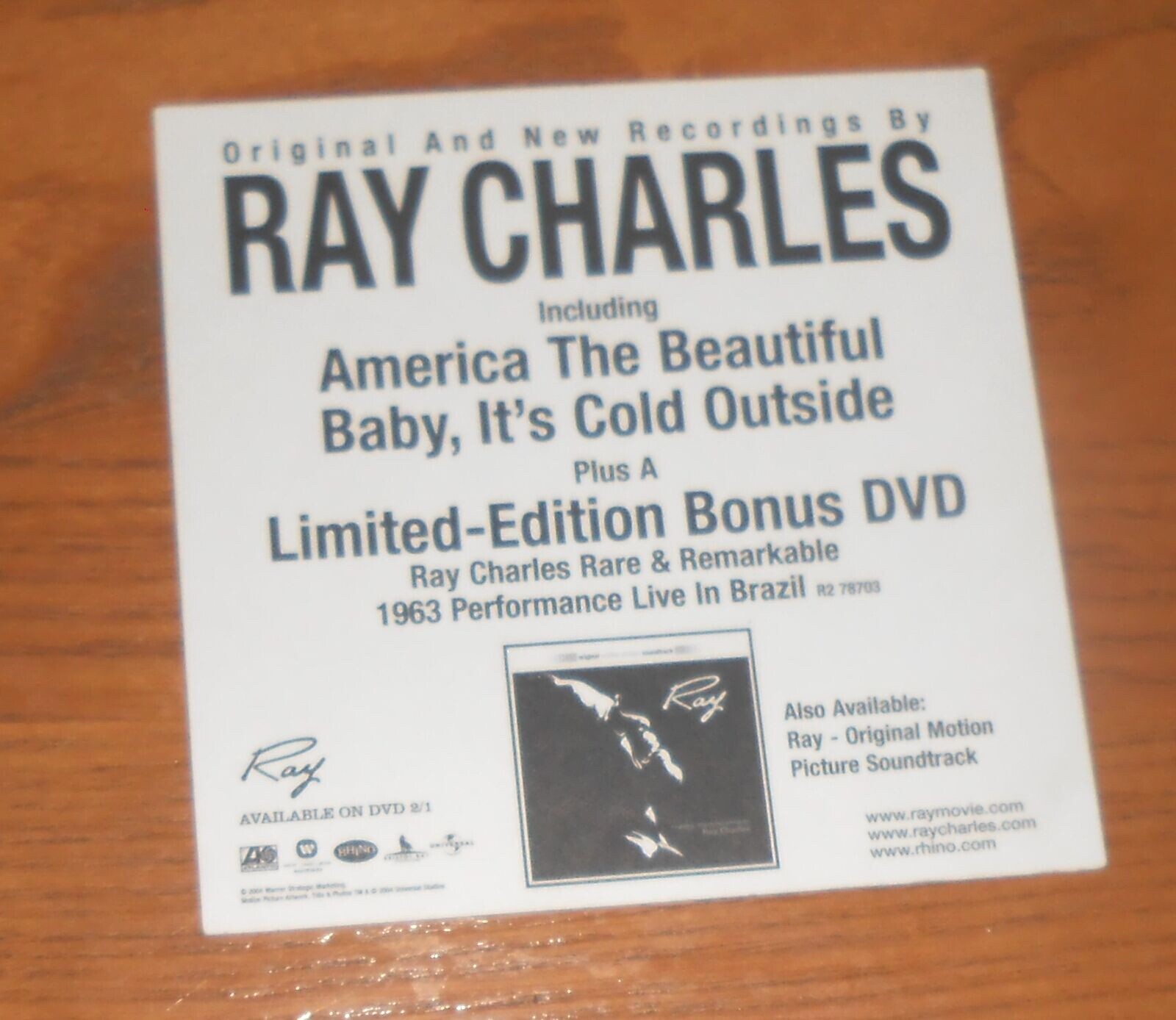 Ray Charles Sticker 2-Sided Original 2004 Promo 4×4