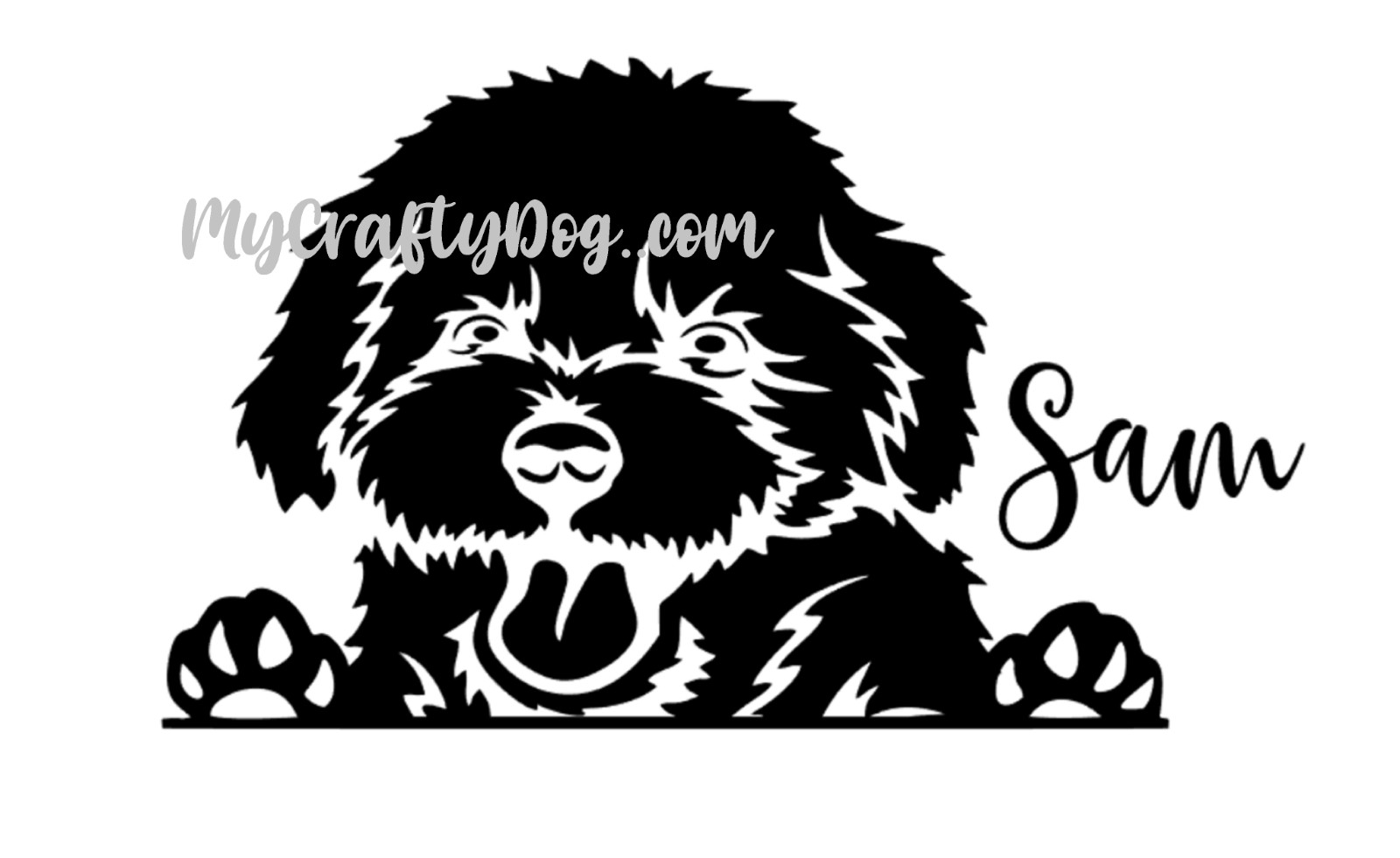 Small 8×5.5cm Cavoodle Peeking Dog Decal Vinyl Sticker Waterbottle Ipad Phone
