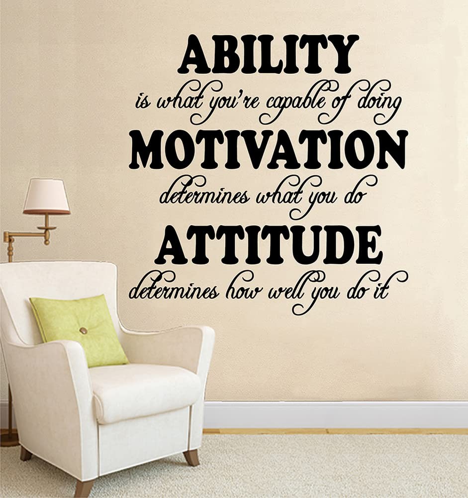 Wall Decals Ability Motivation Attitude Wall Decal Quote Home Decor Art Quote…