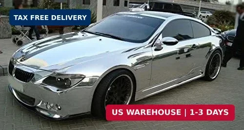 12"x78"Chrome Mirror Silver Vinyl Wrap Sticker Decal Film Sheet,Self-Adhesive