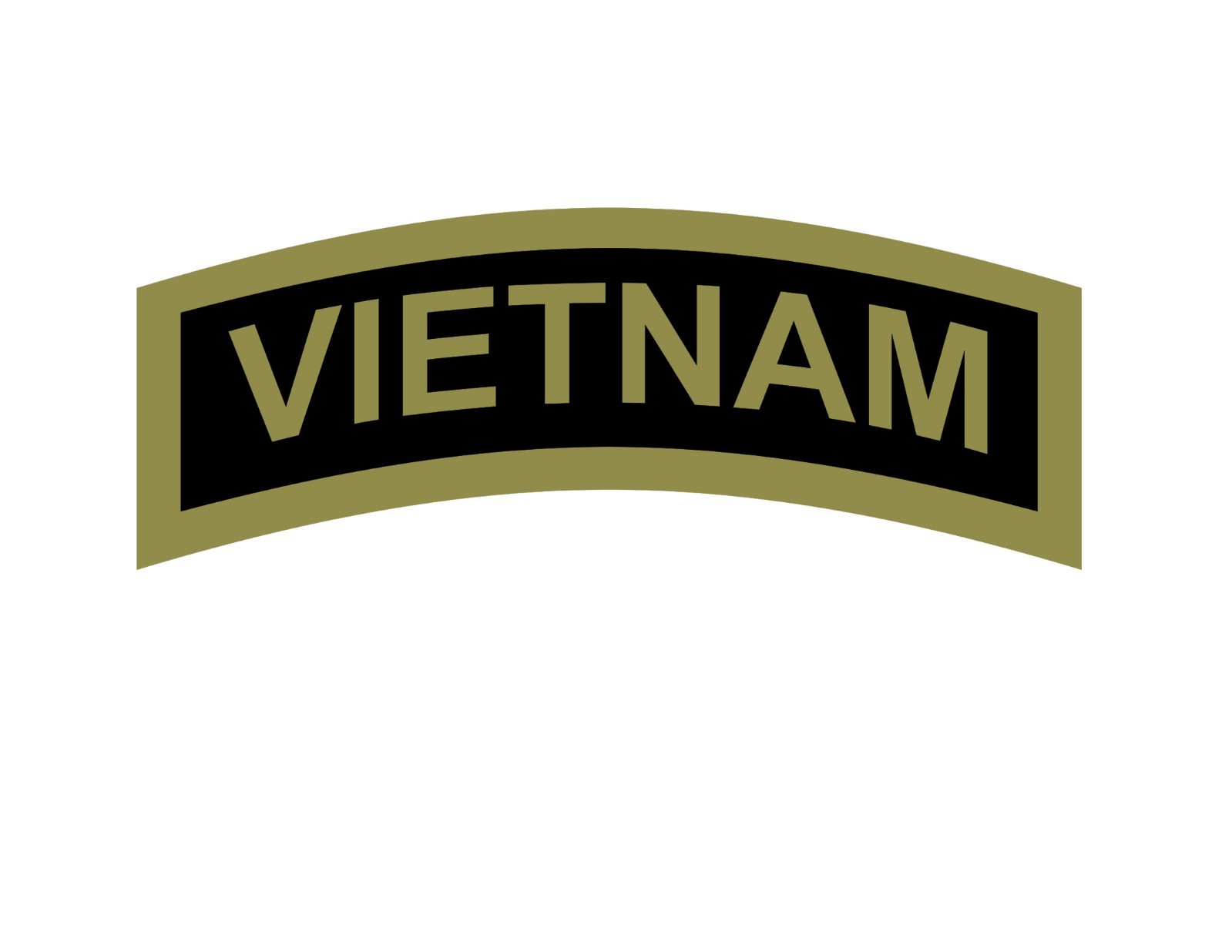 VIETNAM Tab Vinyl Window Decal/Sticker OLIVE/BLACK