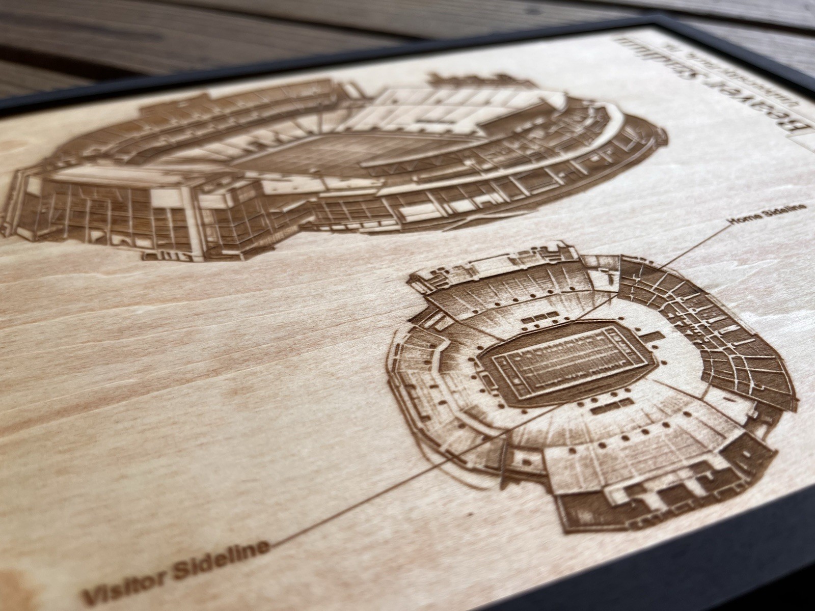 Beaver Stadium College Park, PA Wood Engraved Blueprint Wall Art