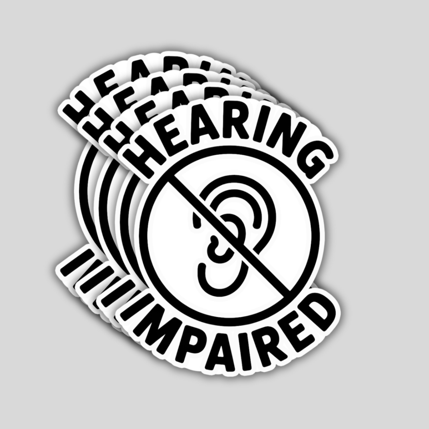 4Pcs Hearing Impaired Stickers – Hard of Hearing & Deaf Awareness Vinyl Decals