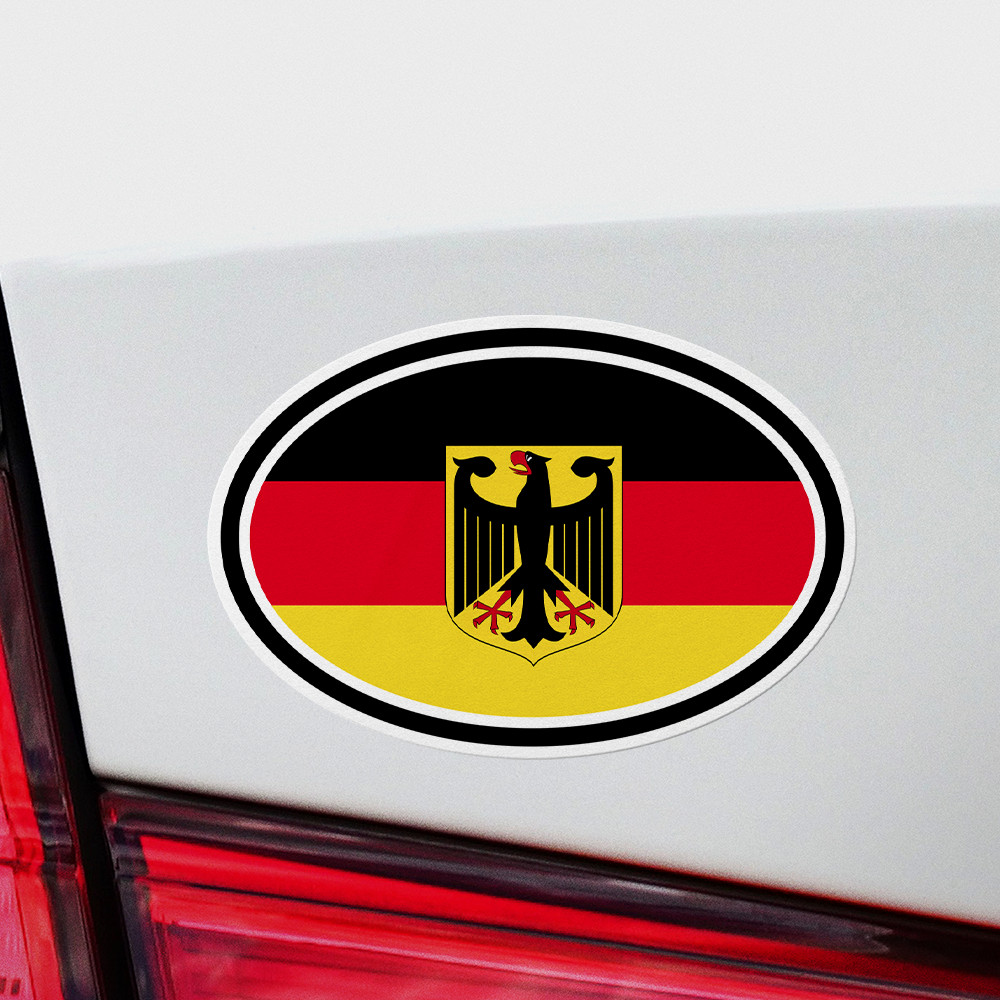 Germany Oval Flag Sticker 3 Pack Vinyl Decal Berlin Car Auto Window