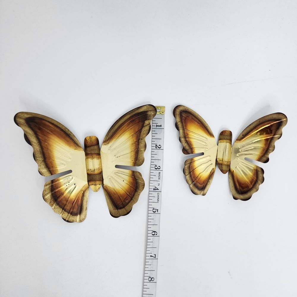 Decorative Wall Butterflies Lightweight Metal – Set of 2