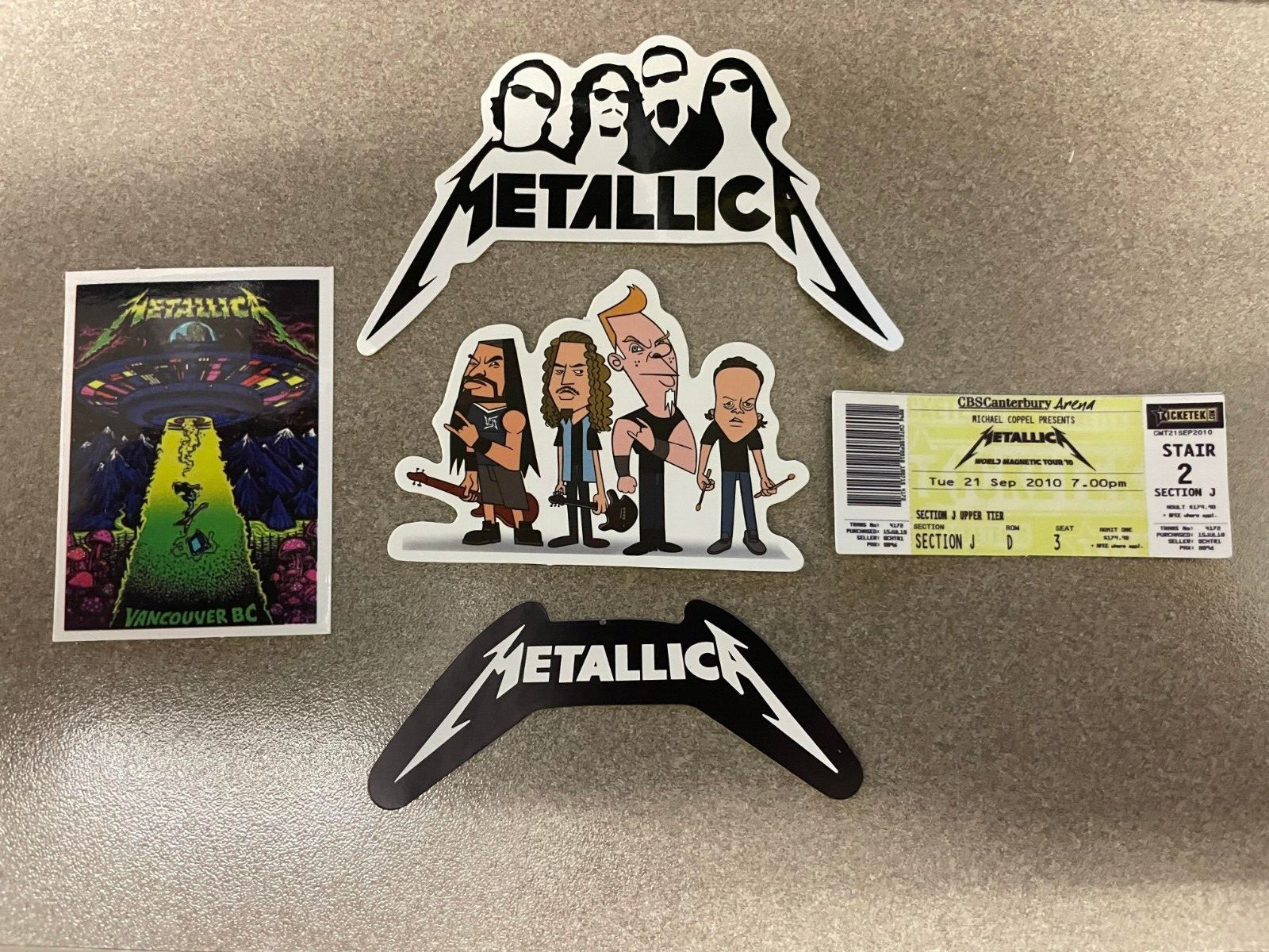 Lot (5) METALLICA 1" to 3 1/4" Band Logo Stickers FAST! FREE SHIP! HETFIELD