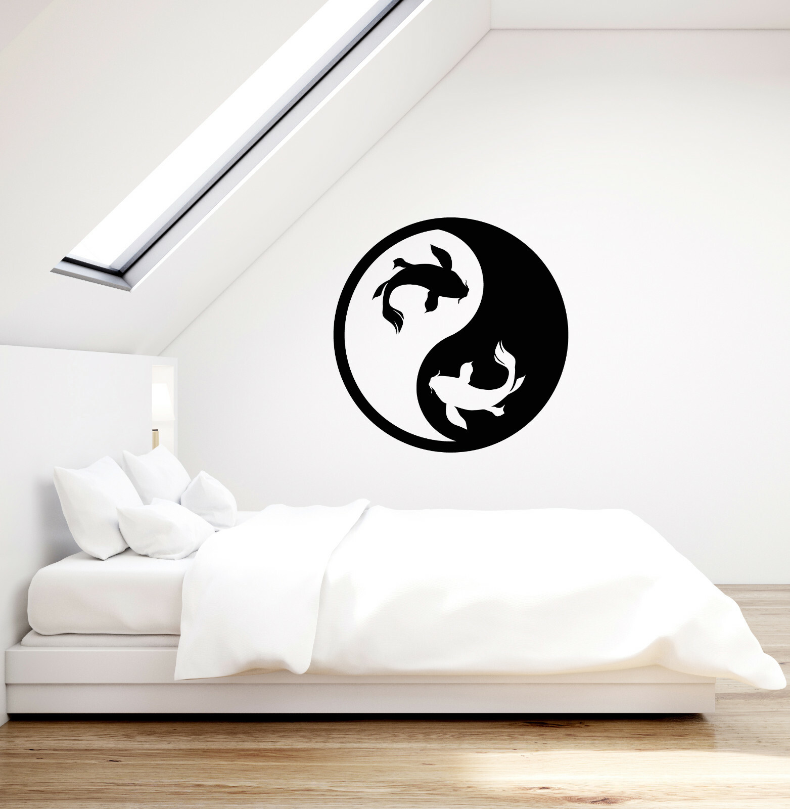 Vinyl Wall Decal Zen Koi Fish Yin Yang Asian Room Decoration Stickers (ig5537)