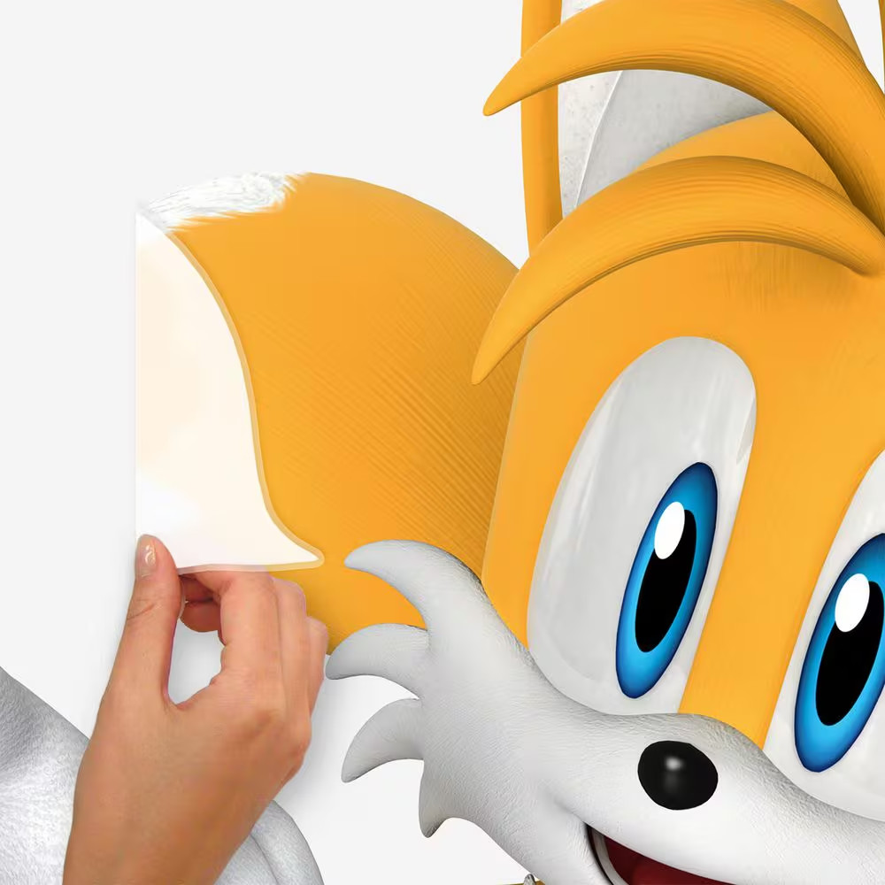 12-Piece Sonic the Hedgehog 42 In. X 35 In. Blue Sonic and Tails Wall Decals