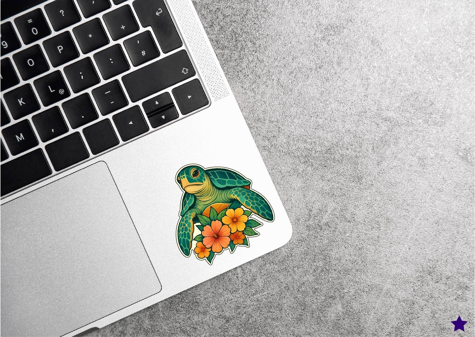 Sea Turtle & Hibiscus Decal Sticker Ocean Wildlife Life Beach Tropical Hawaii