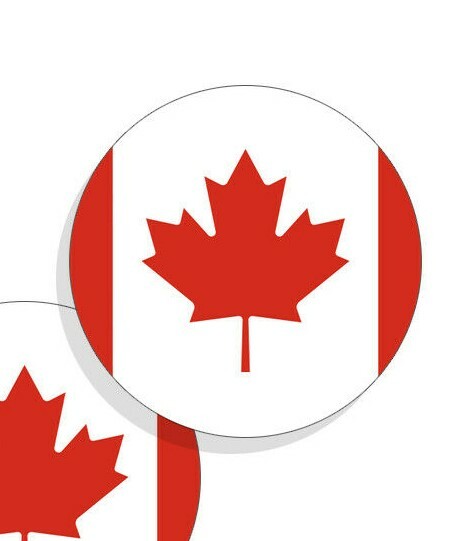Canada Flag Stickers Flag Decals Vinyl Stickers Indoor Outdoor Round 4 pack