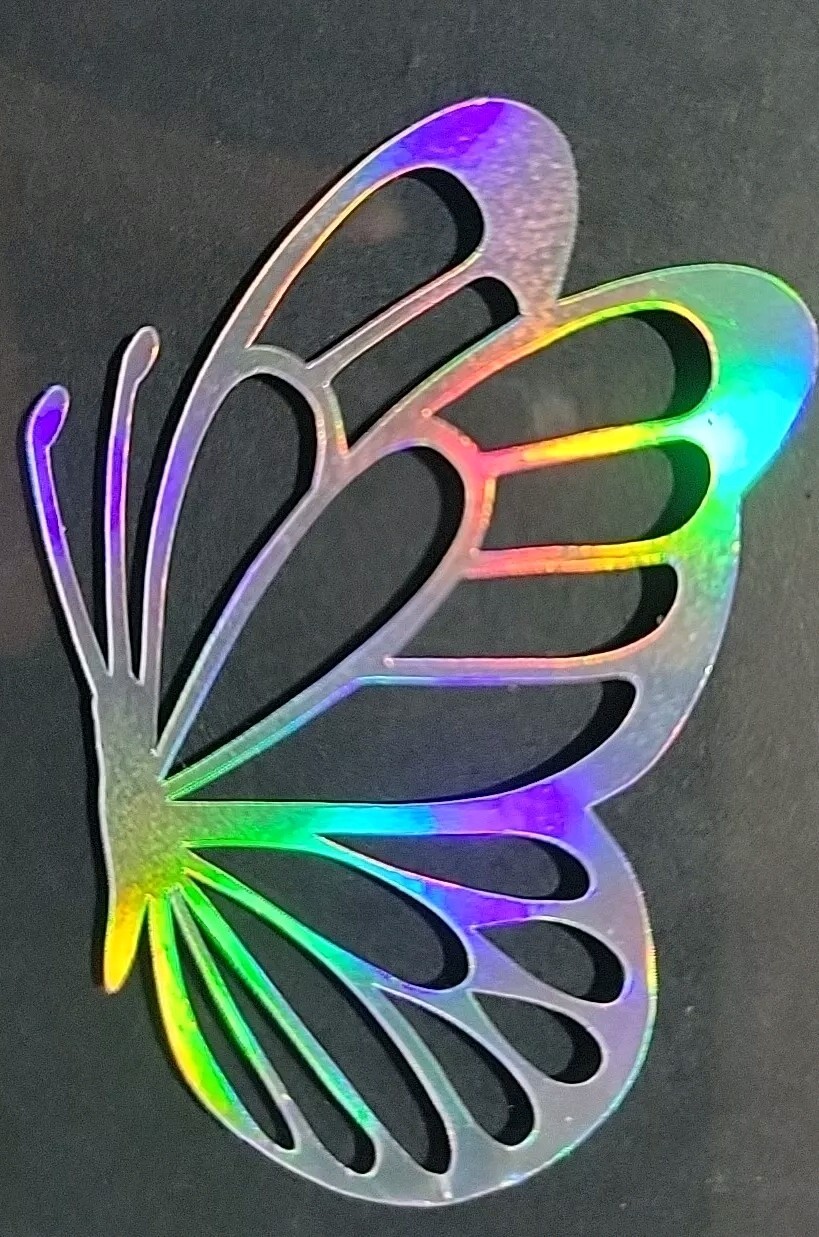 Butterflys decals. Waterproof. Pack Of 4 pieces. WHITE-BLACK- PINK- HOLOGRAPHIC