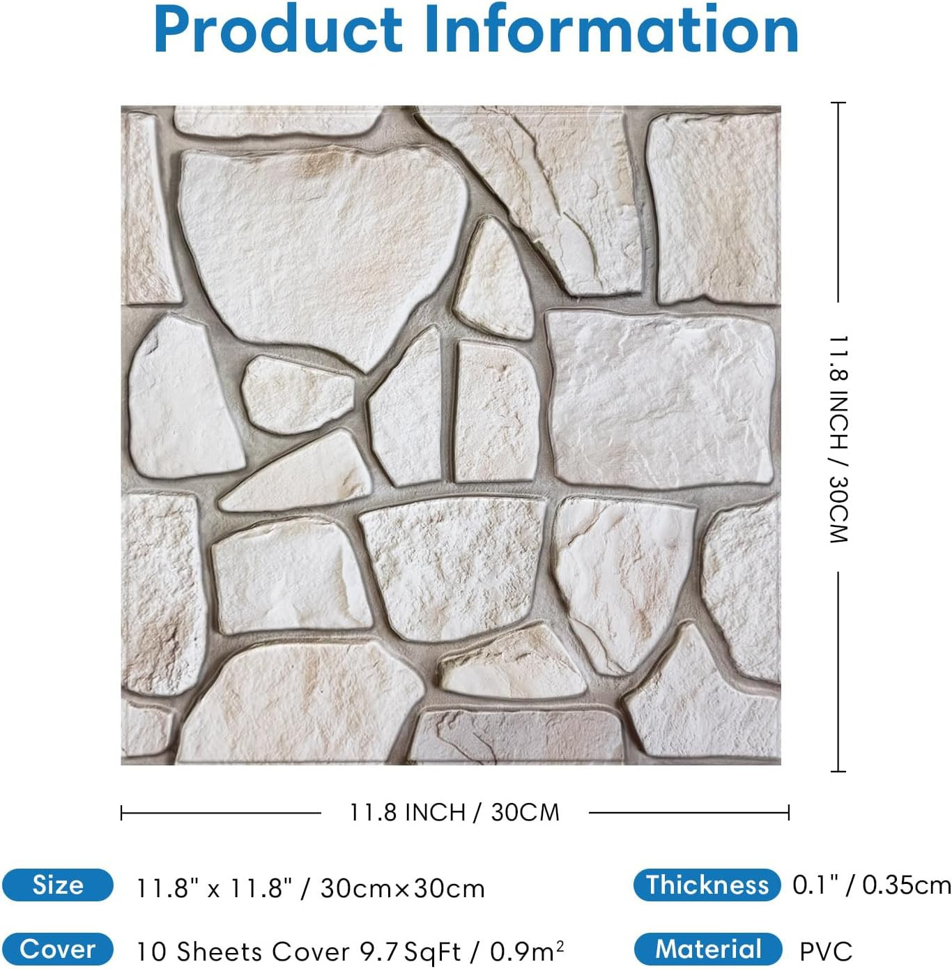 COMSTICKC 3D Peel and Stick Faux Stone Wall Panels for Quick DIY Wall Decor | Be