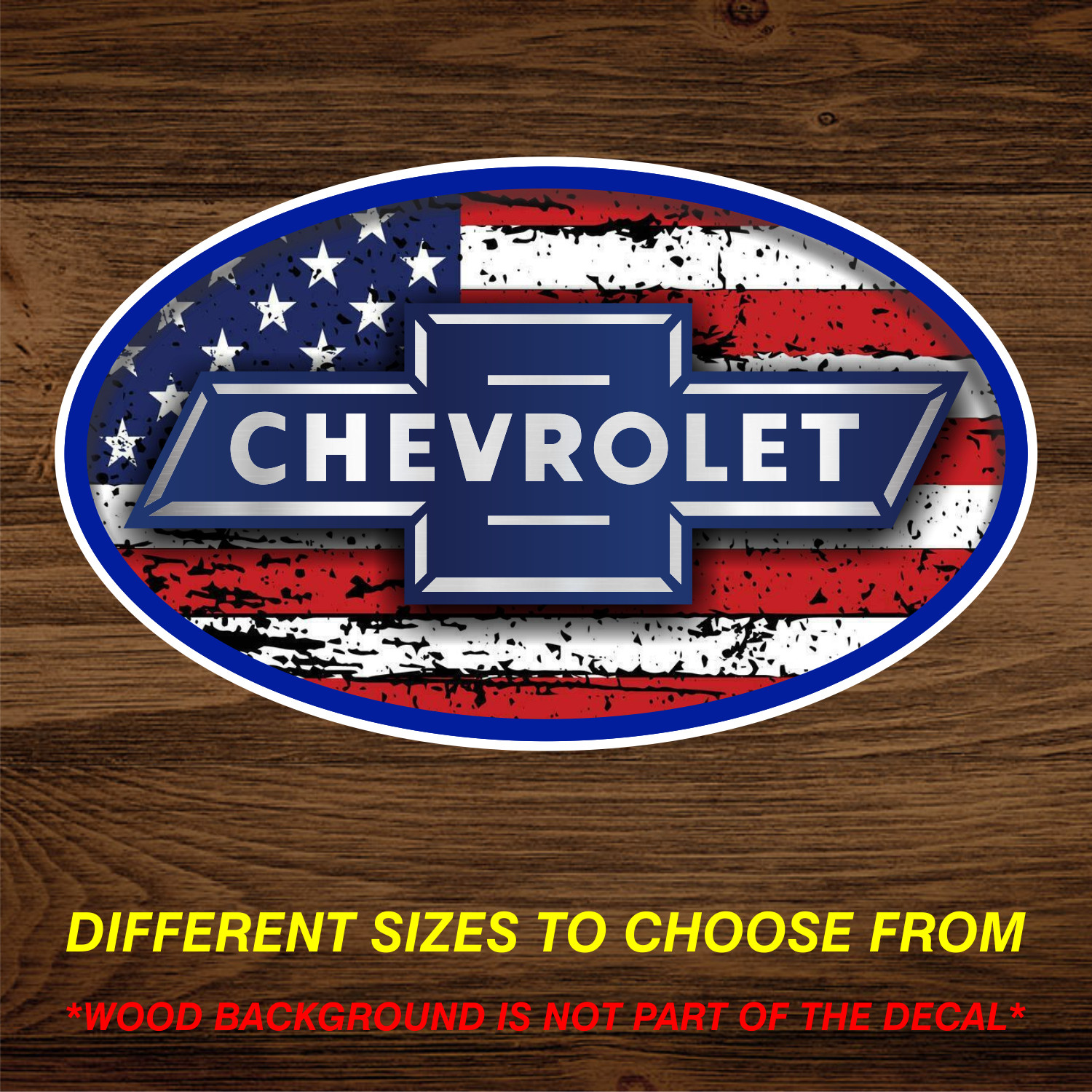 American Flag Vinyl Decal Sticker Fits Chevrolet Chevy