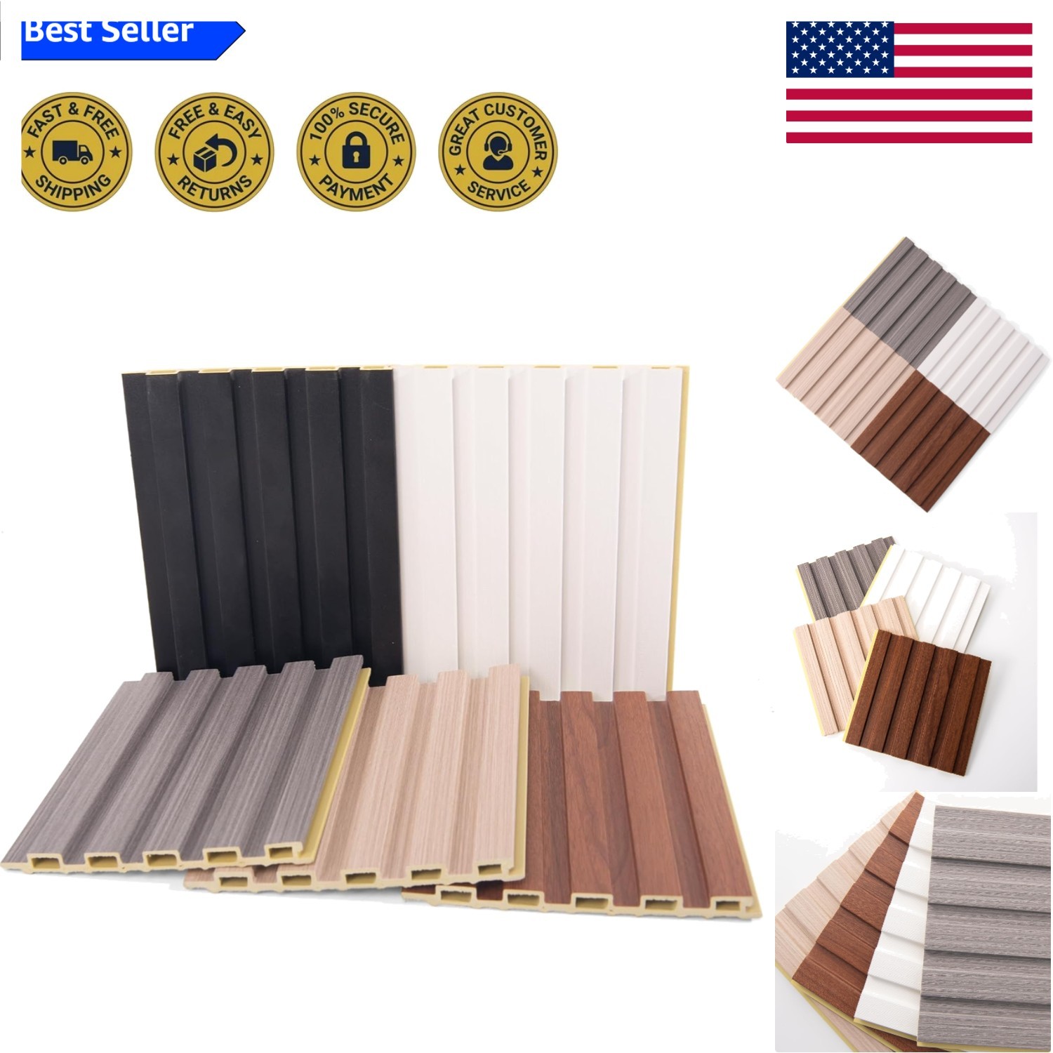 Polished WPC Wall Panels – 6×6 Soundproof Samples for Residential & Commercial