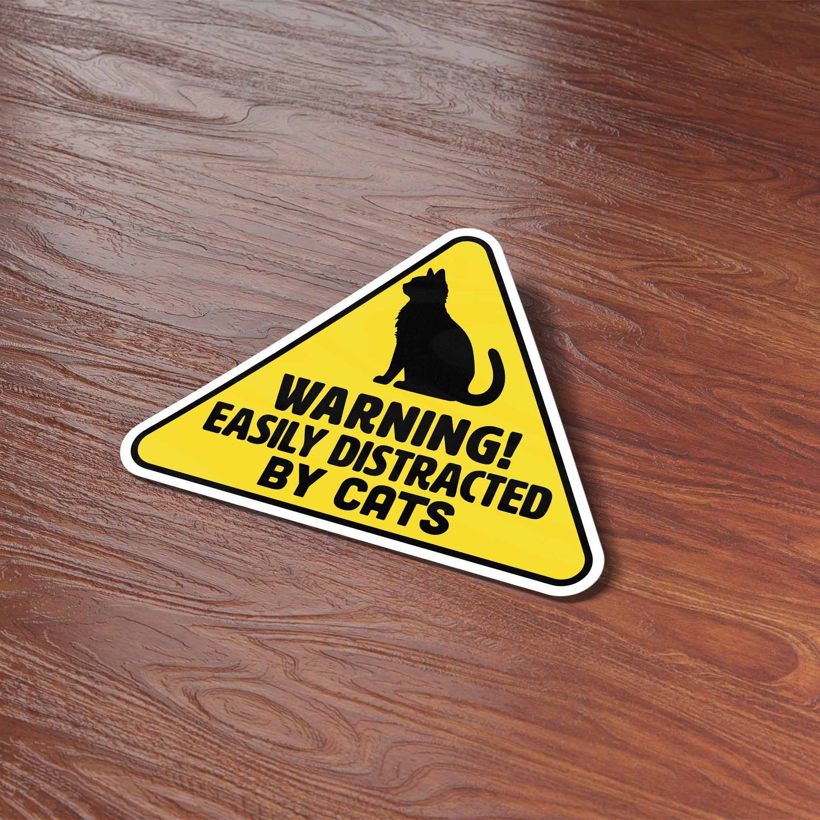 Easily Distracted by Cats Sticker – Funny Animal Quote Decal