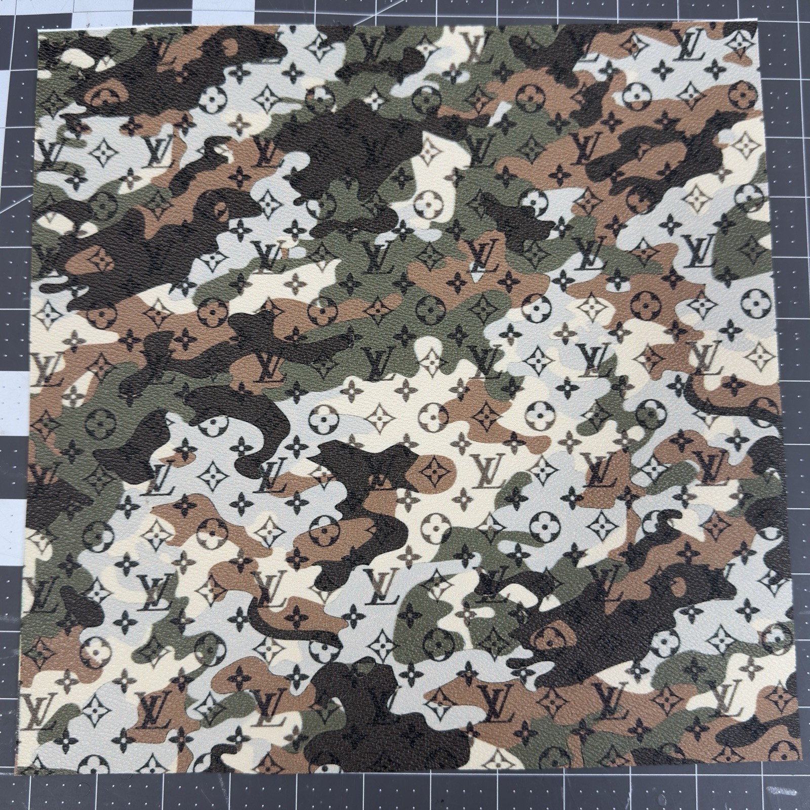 LV Camouflage Monogram Vinyl for Crafting Classic Size piece 12" X 12"